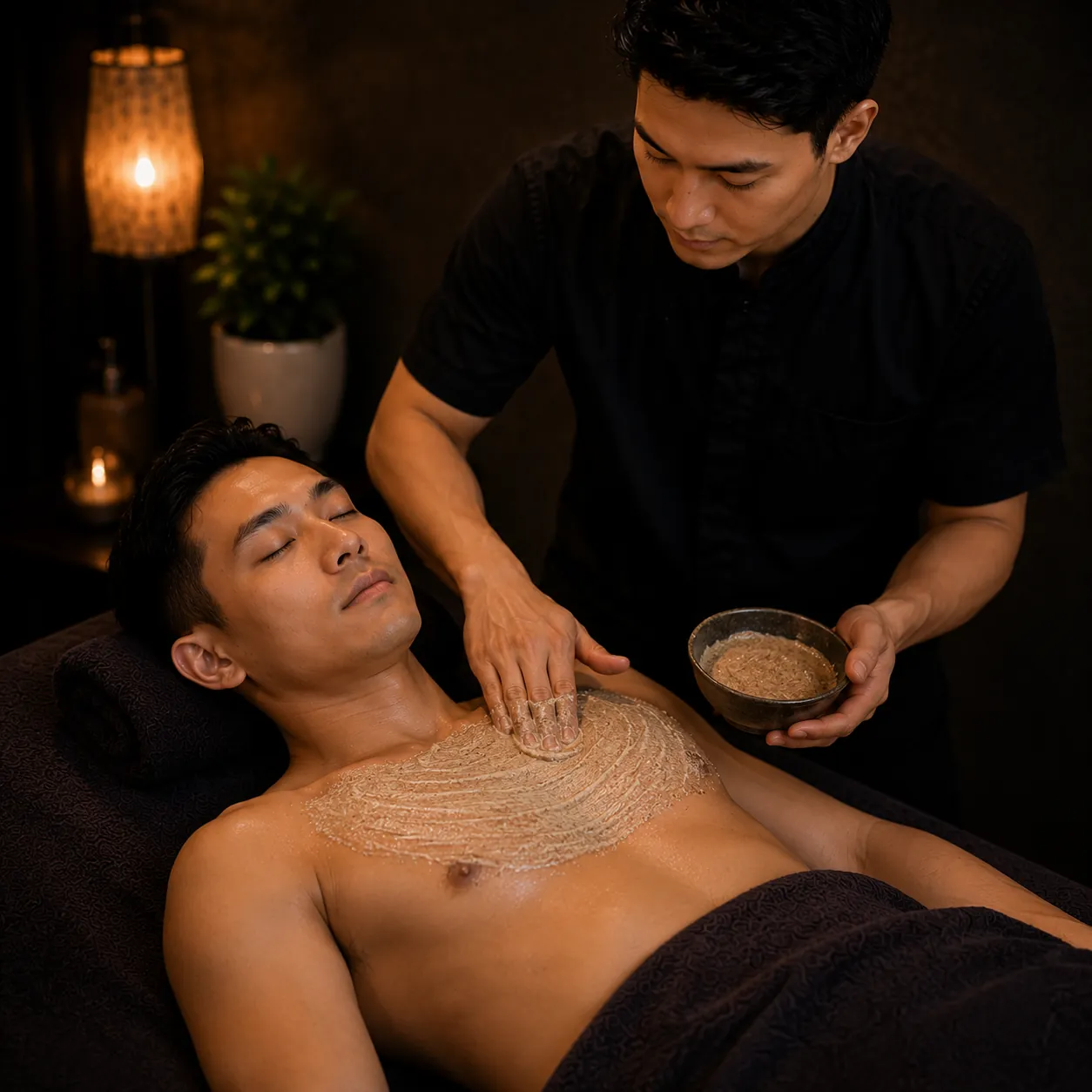 Scrub Lulur Pria - Membersihkan kulit dan rileks
